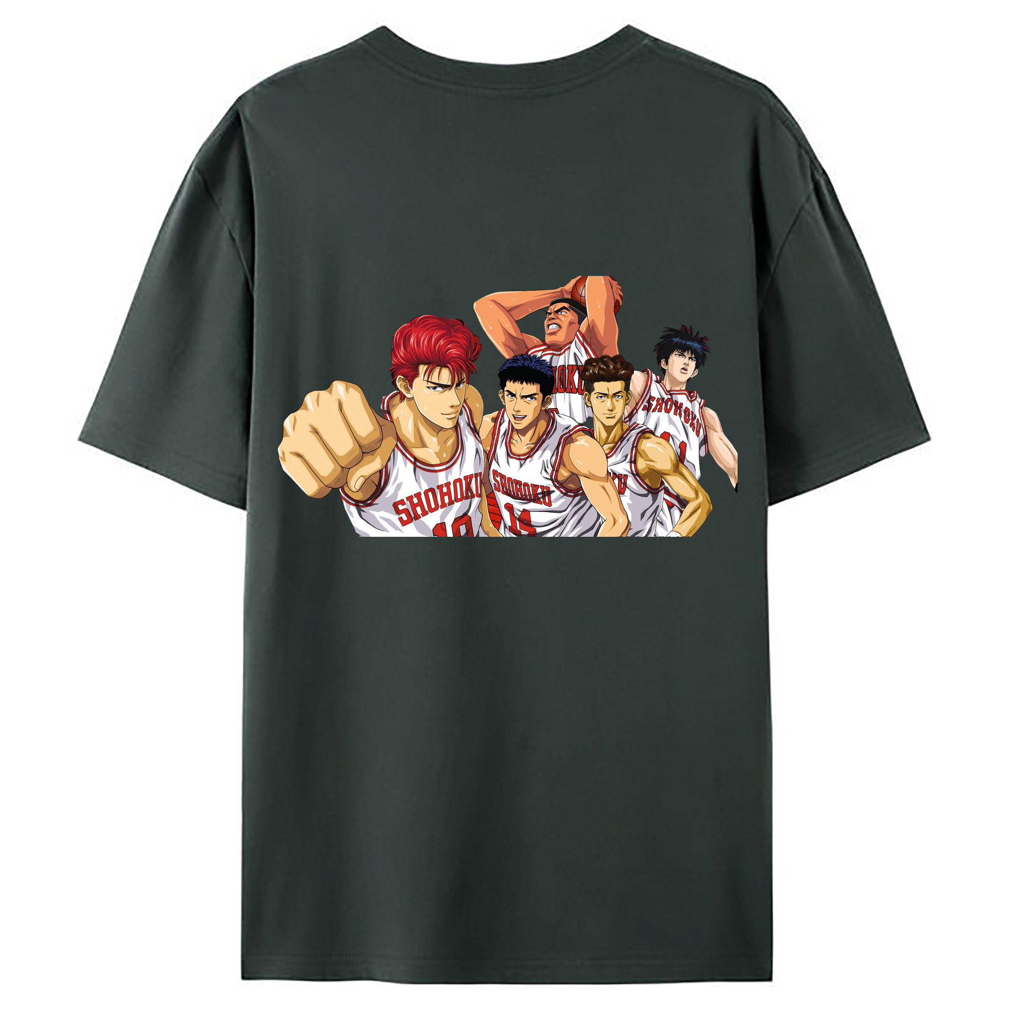 （画像用） SLAM DUNK／スラムダンク 綿100％ メンズ半袖Tシャツ（バックプリント） 通気性
